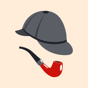 Sherlock Holmes hat and pipe
