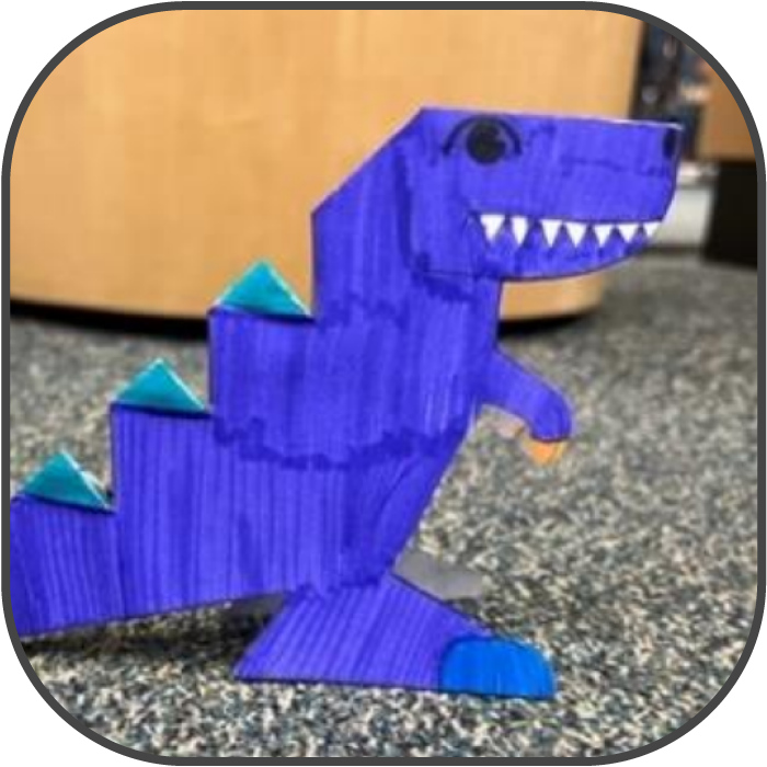 3D Folded Paper Dinosaur Craft