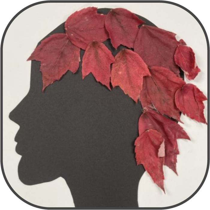 Paper Head silhouette with leaf hair