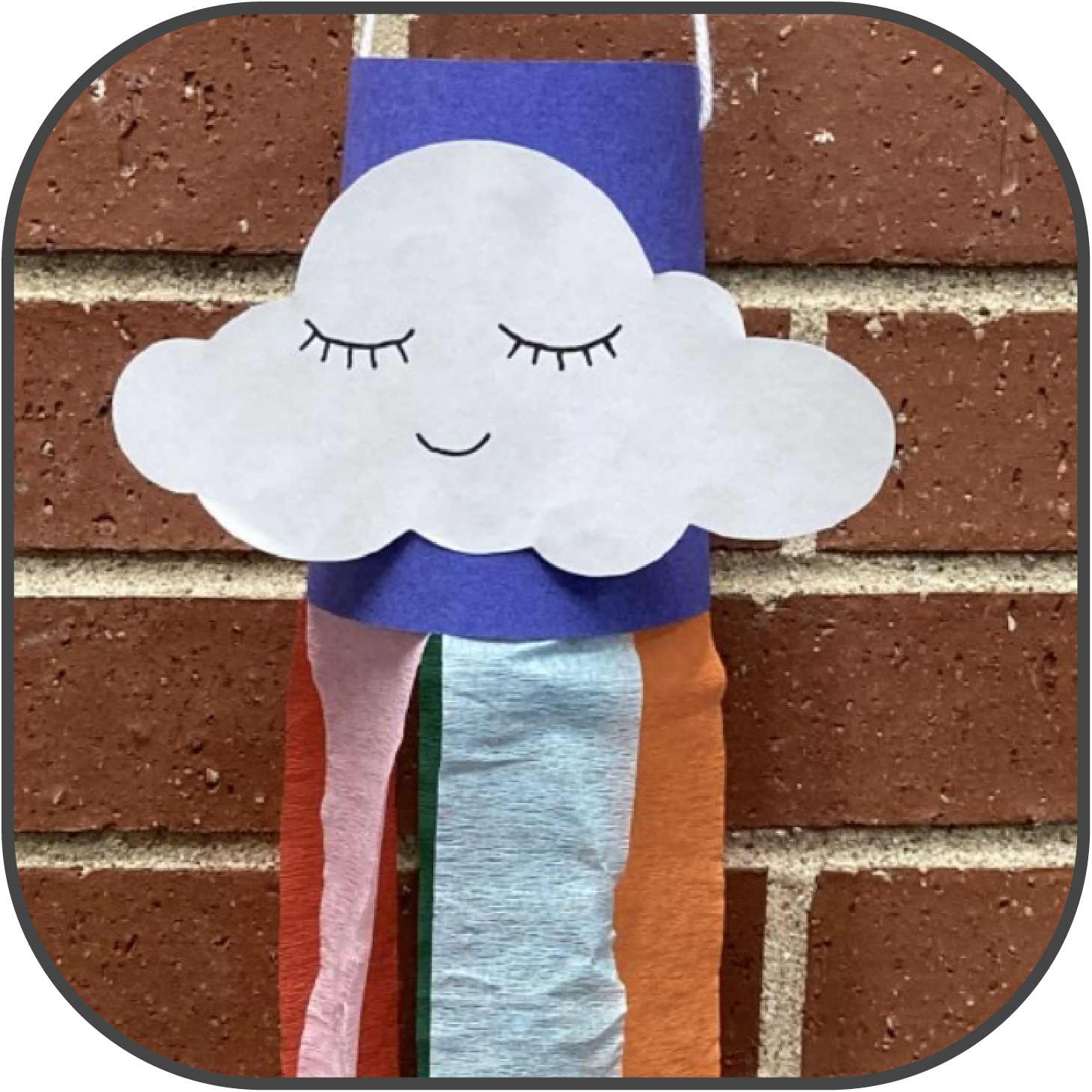 Cloud and Rainbow Paper Windsock