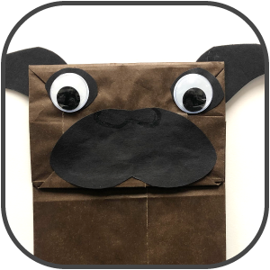 Paper Bag Puppet Craft with Pig the Pug