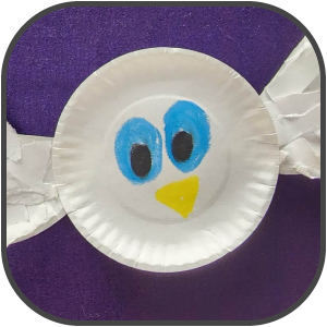 Paper Plate Snowy Owl