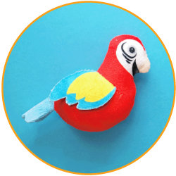 Red tropical bird plushie