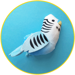 White and blue tropical bird plushie