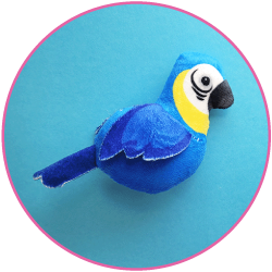 Blue tropical bird plushie