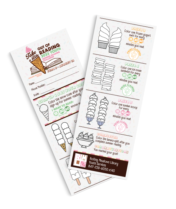 'Take a Bite Out of Reading' youth reading log