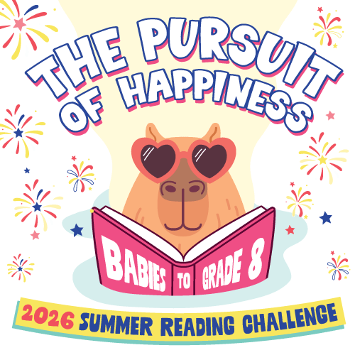 Kids reading on a chair logo