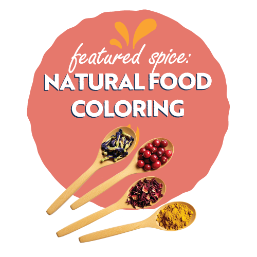 Spoons full of natural food coloring