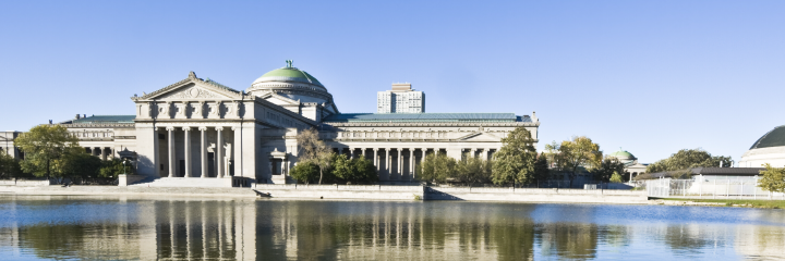 Wide view of the outside building and lake