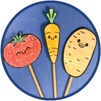 Paper Veggie Puppets