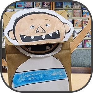 Paper Bag Puppet Craft with character from the book 'No David'