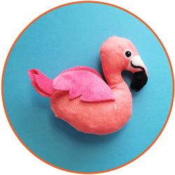 Pink tropical bird plushie