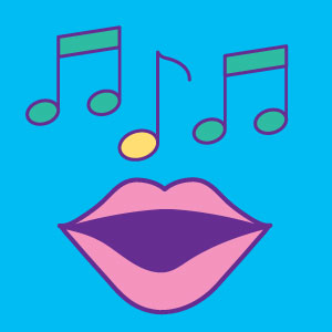 mouth and music notes